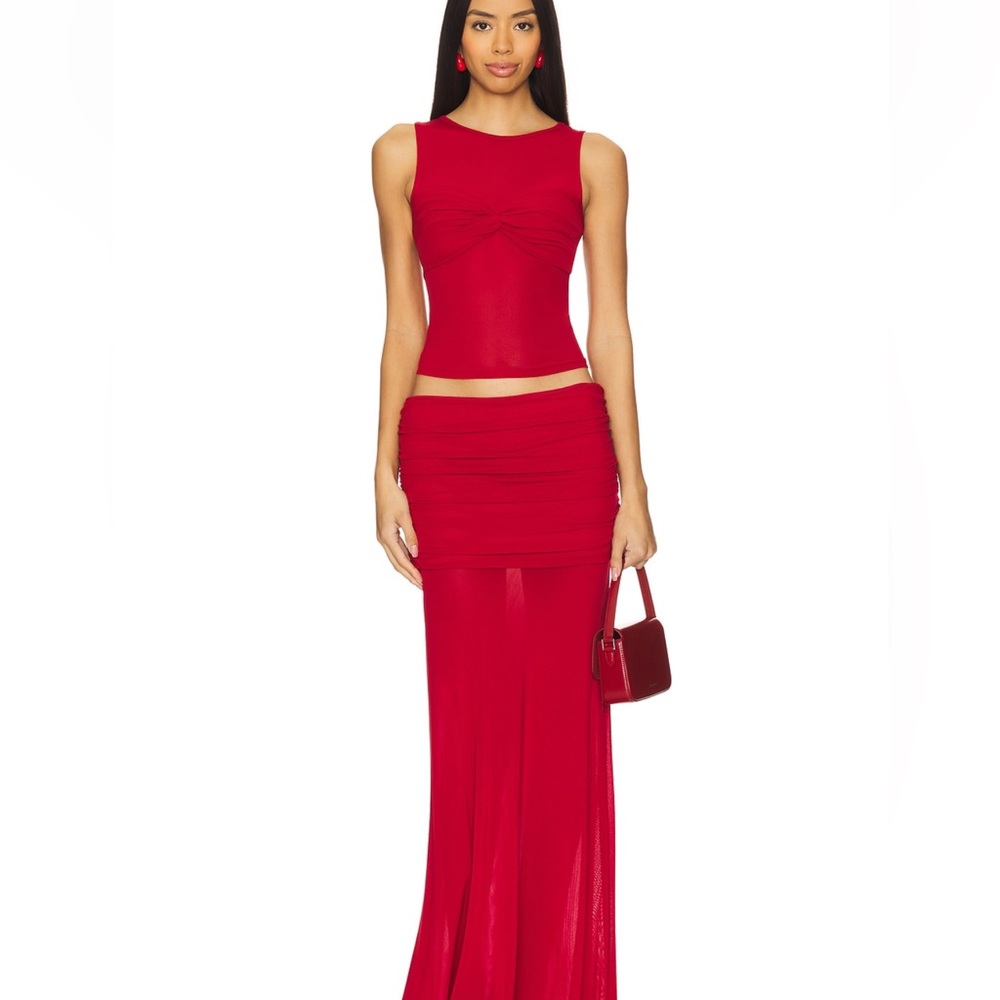 REVOLVE Red Skirt Set